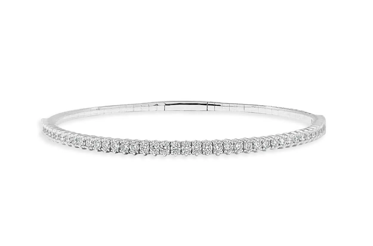 Bracelet 14kt White Gold & Diamonds Bangle Tennis