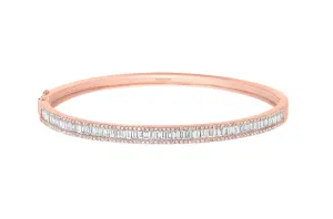 Bracelet 18kt Gold Baguette & Round Diamonds Bangle