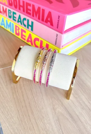 BUDHAGIRL Three Queens Bangles in Epic Pink
