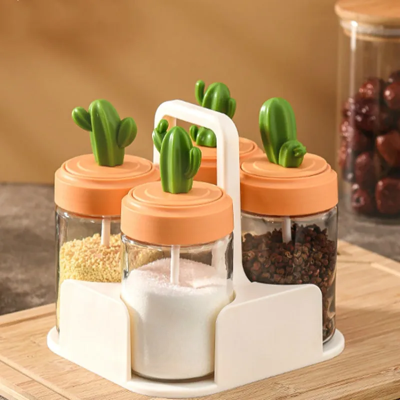 Cactus Shaped Kitchen Seasoning Shaker Bottle Jar