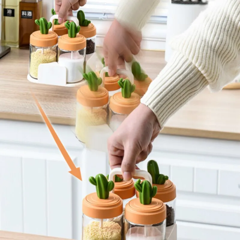 Cactus Shaped Kitchen Seasoning Shaker Bottle Jar