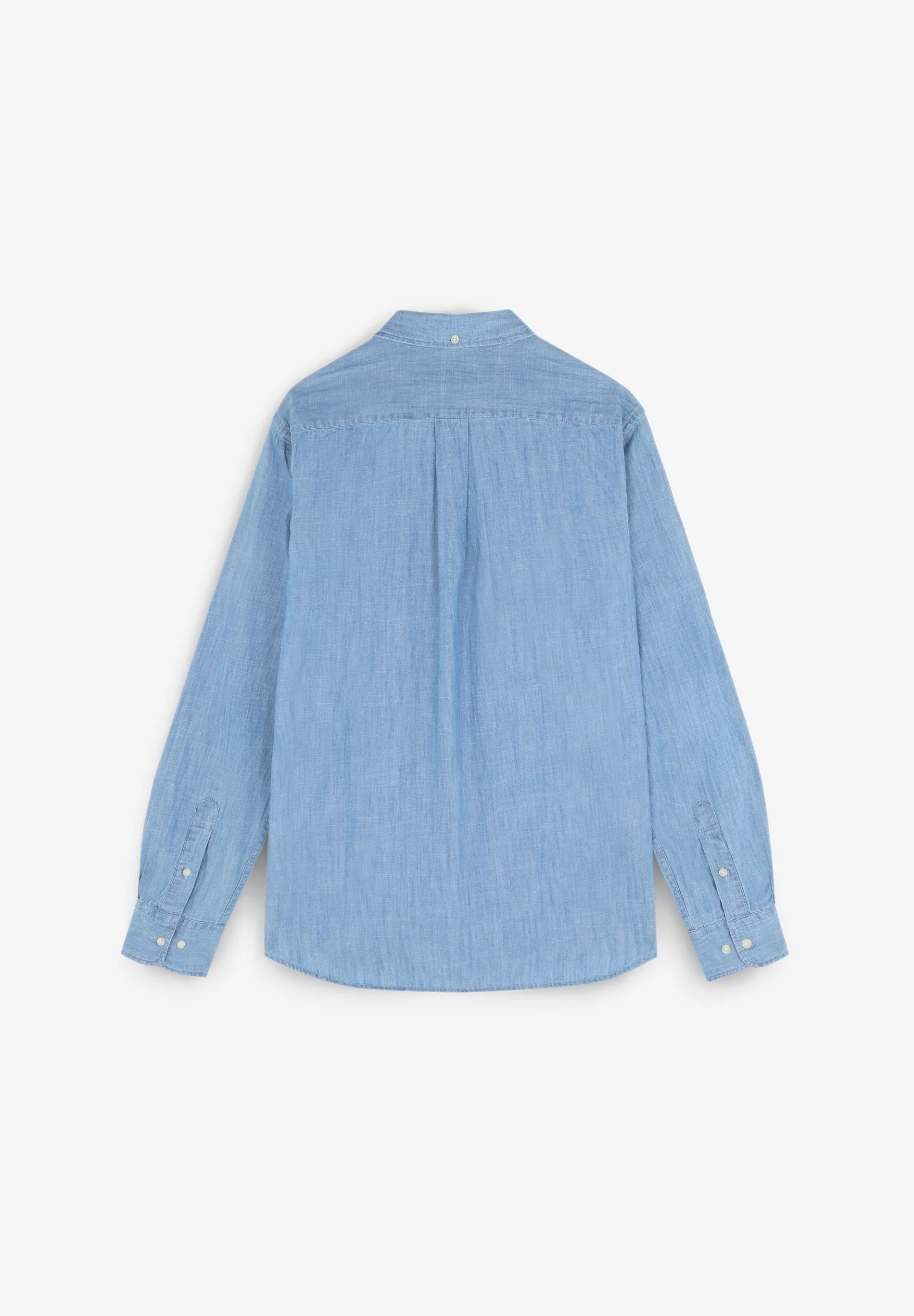 CAMISA DENIM COM SKULL E DECOTE DE BOTÕES