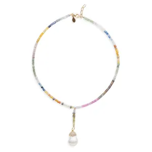 Candy Land Diamond Baroque Pearl Drop Necklace