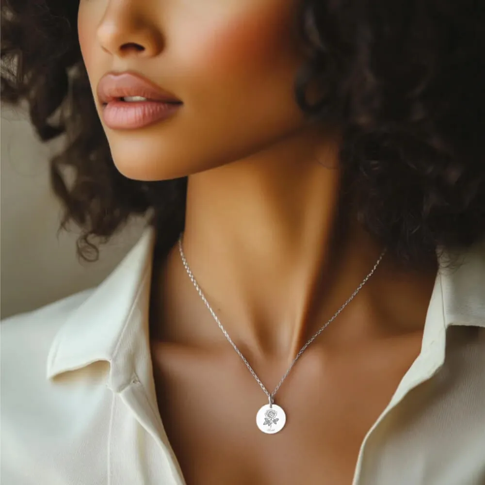 Carnation Birth Flower Necklace