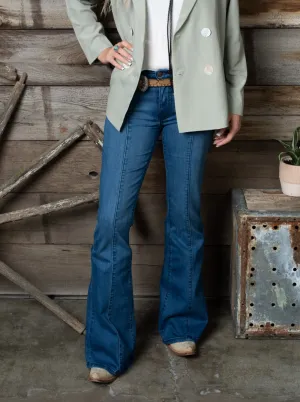 Casey Medium Wash W/Seam Flare Denim