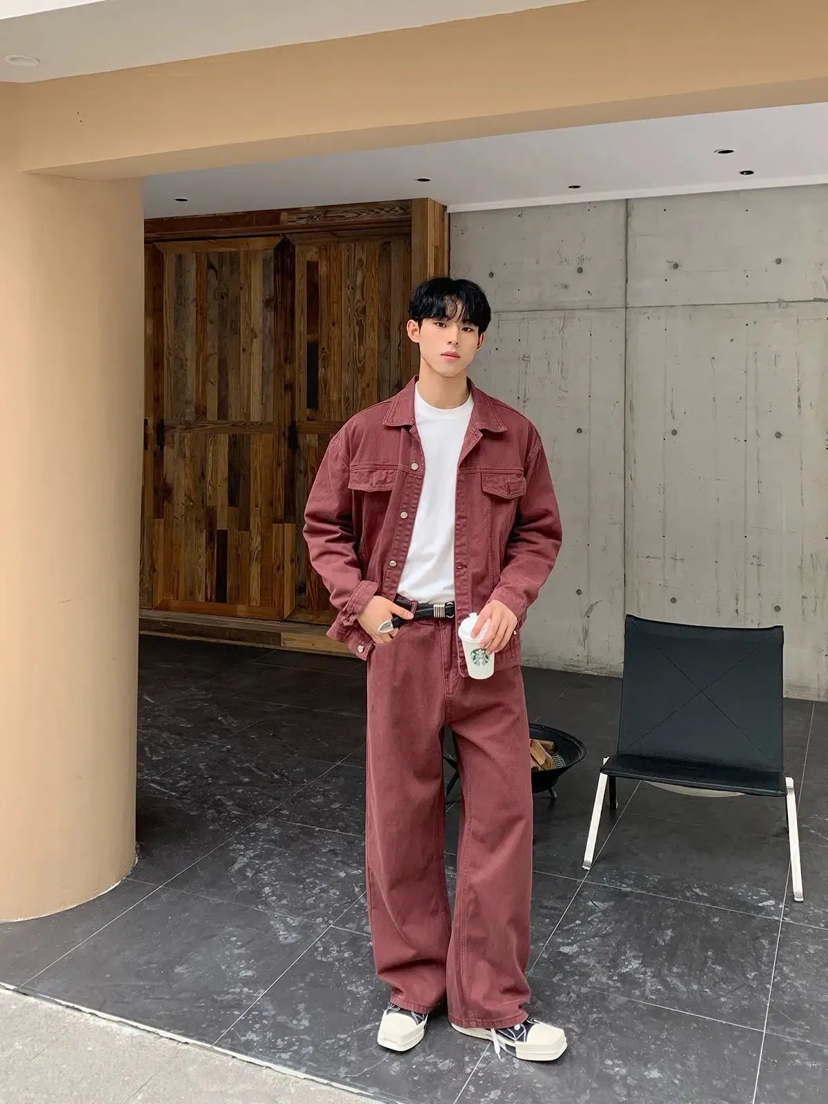 Casual Denim Jacket and Pants Set