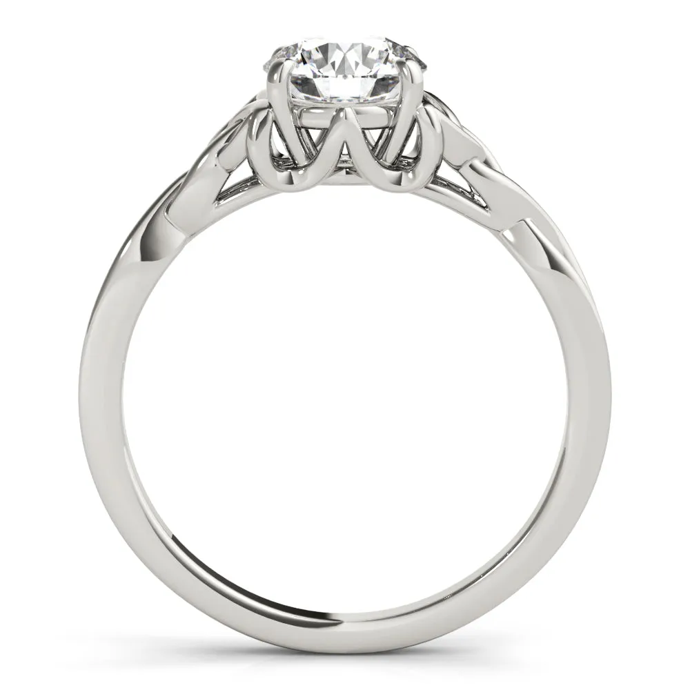 Celtic Love Knot Round Lab Grown Diamond Solitaire Engagement Ring IGI Certified