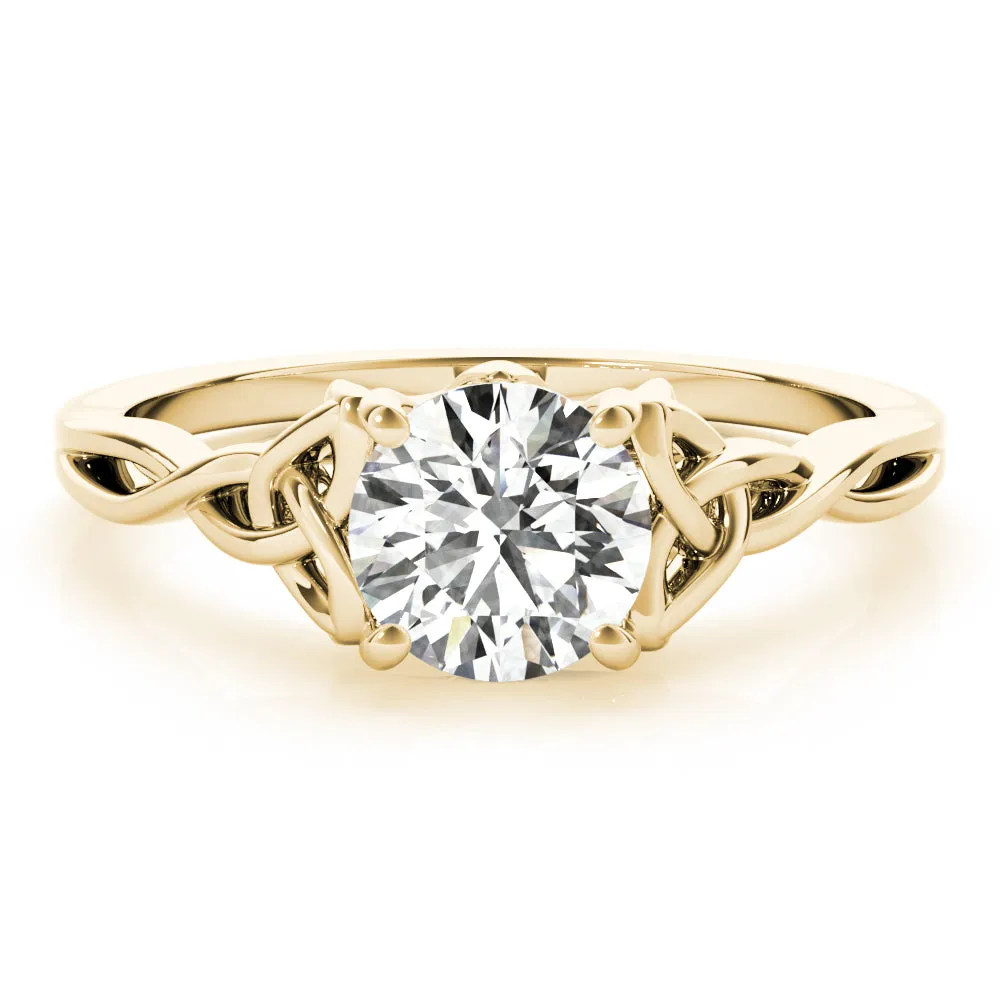 Celtic Love Knot Round Lab Grown Diamond Solitaire Engagement Ring IGI Certified