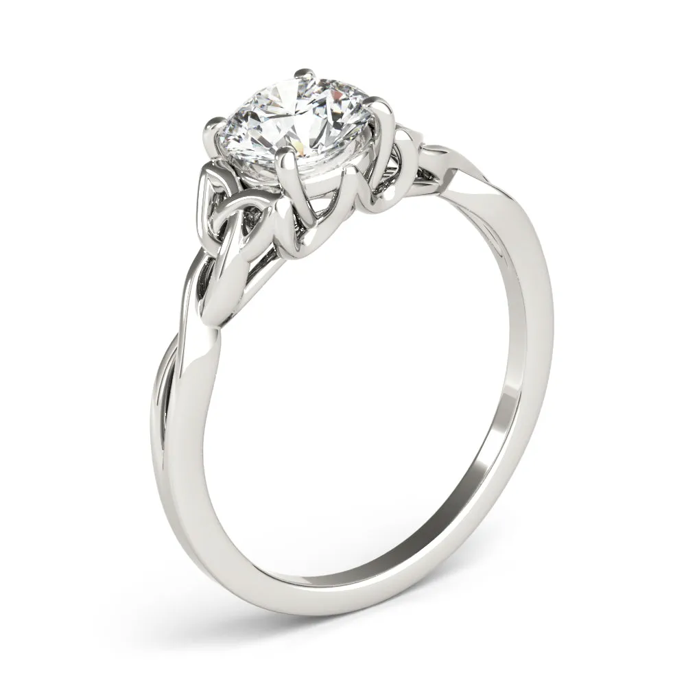 Celtic Love Knot Round Lab Grown Diamond Solitaire Engagement Ring IGI Certified