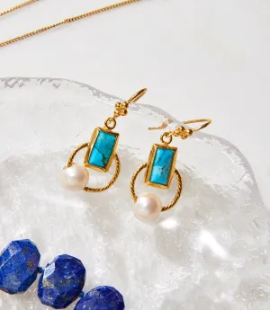 Chan Luu Pearl And Turquoise Earrings