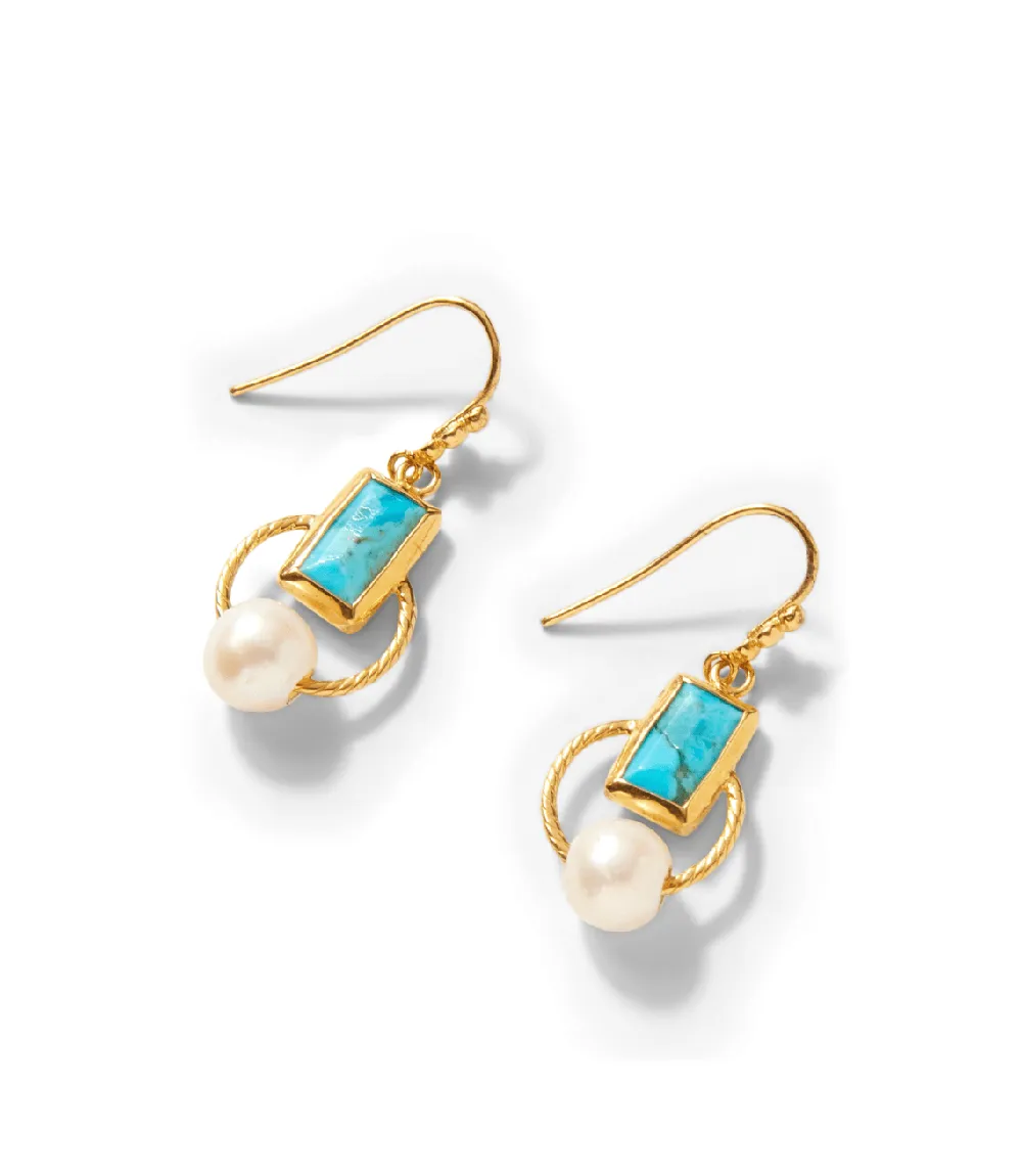 Chan Luu Pearl And Turquoise Earrings