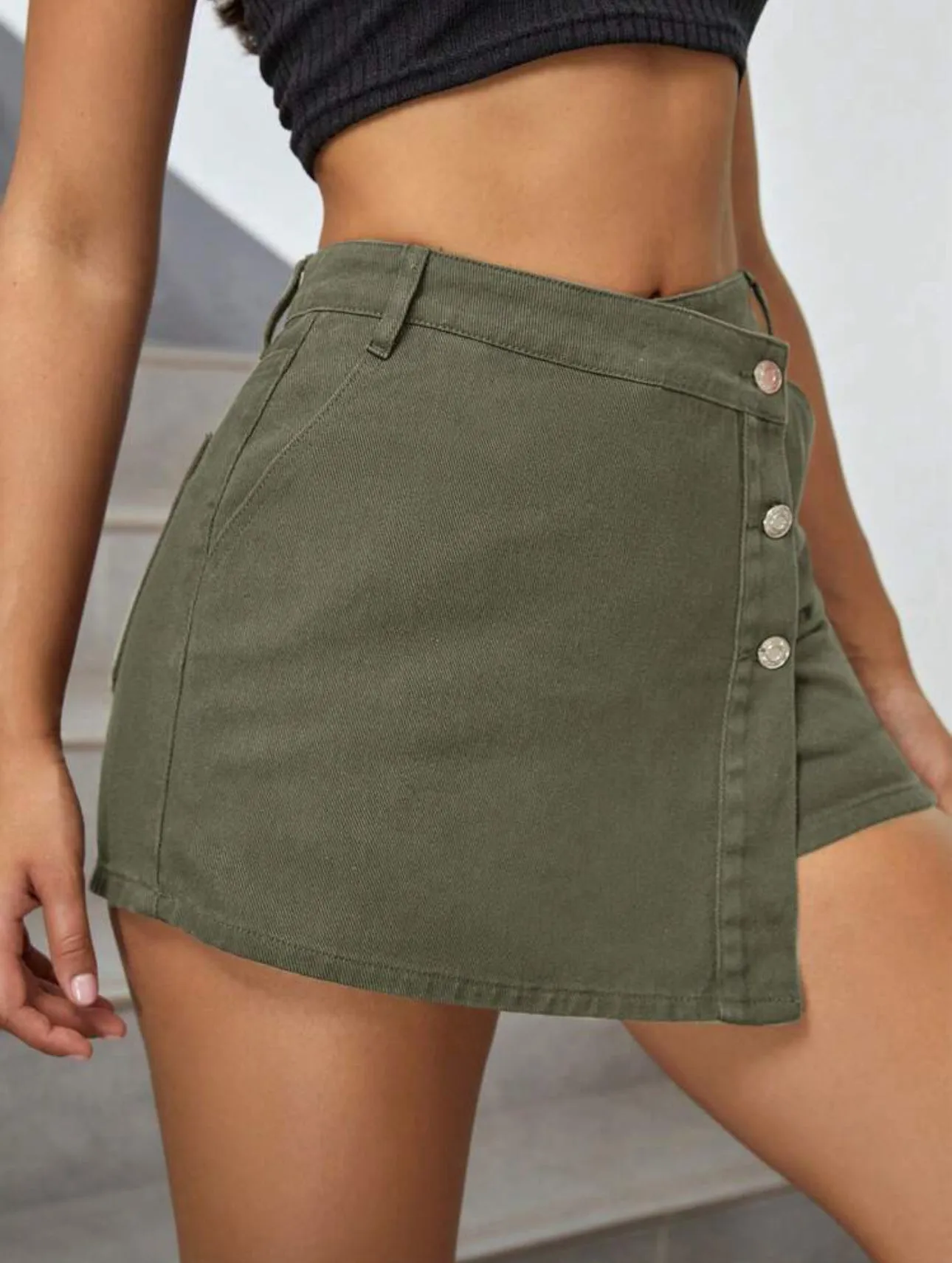 Cherry Denim Skort