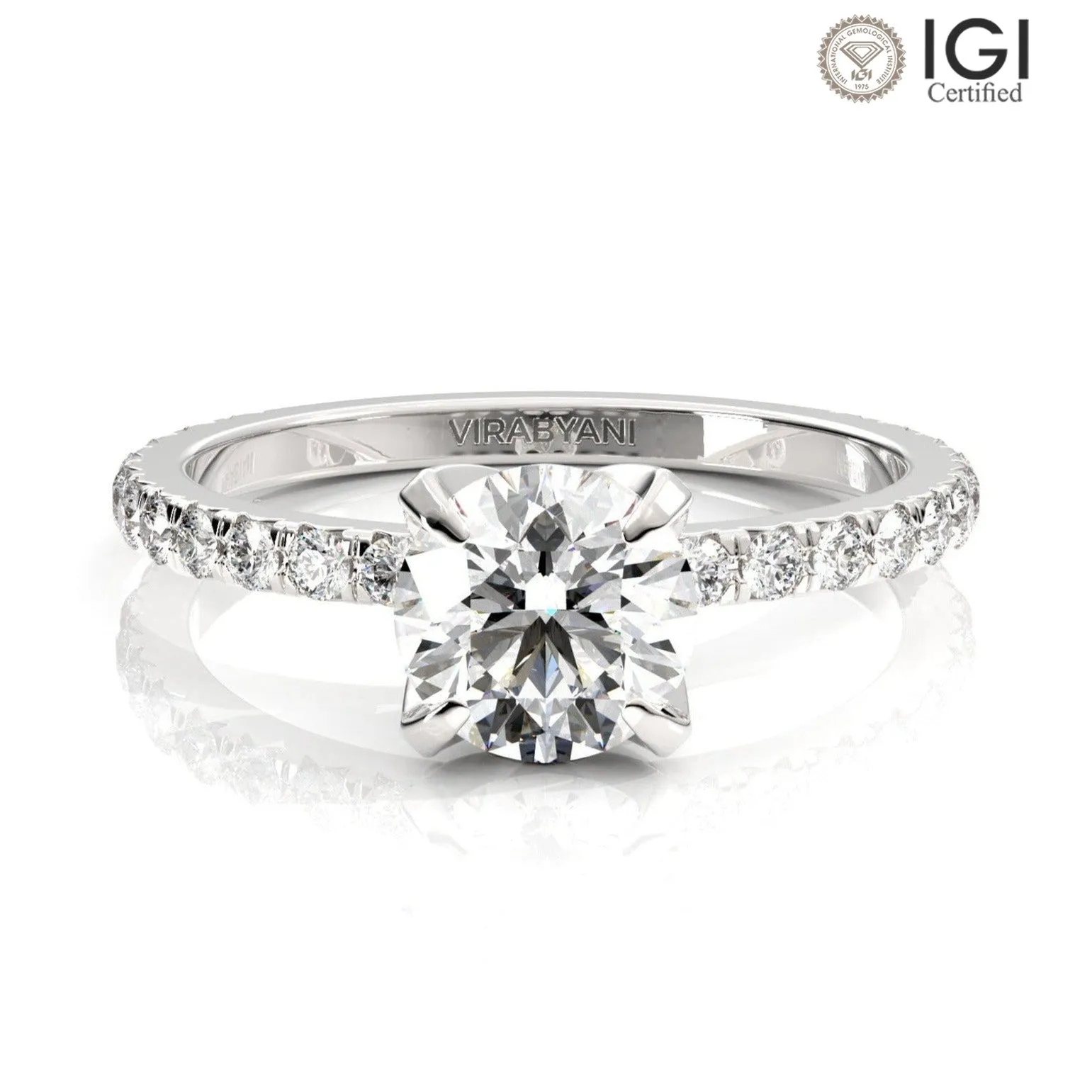 Chiara Round Lab Grown Diamond Engagement Ring IGI Certified
