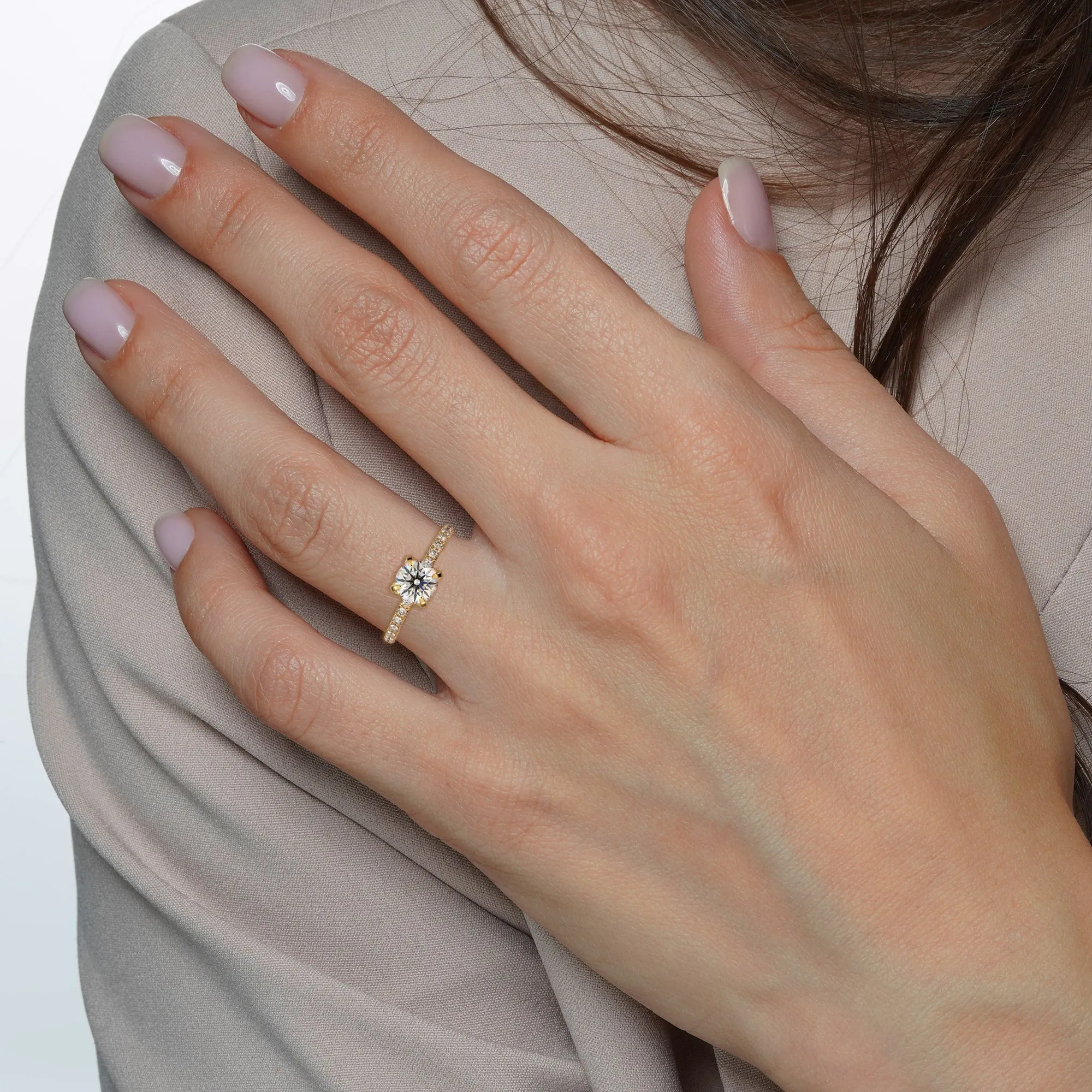 Chiara Round Lab Grown Diamond Engagement Ring IGI Certified