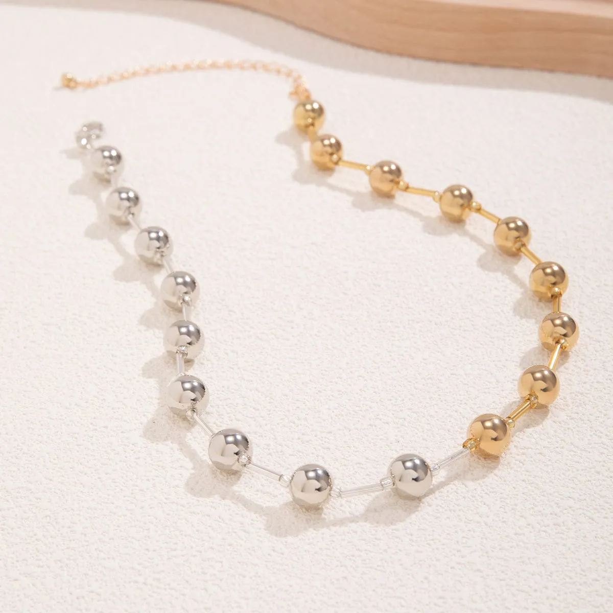 Chic Gold Silver Plated Ball Chain Necklace