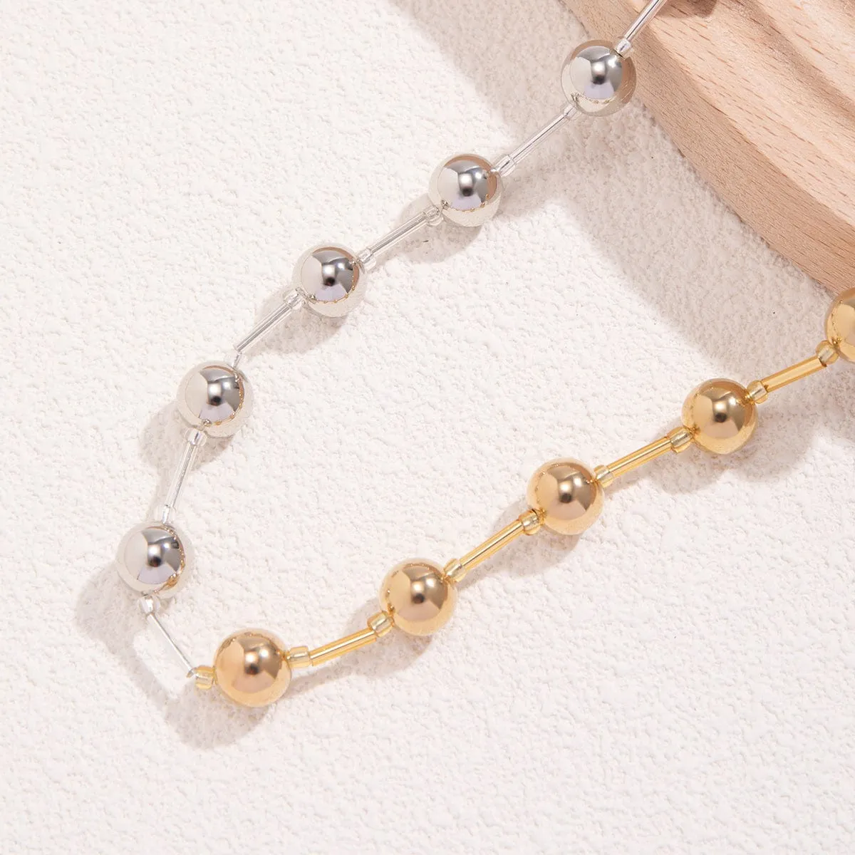 Chic Gold Silver Plated Ball Chain Necklace