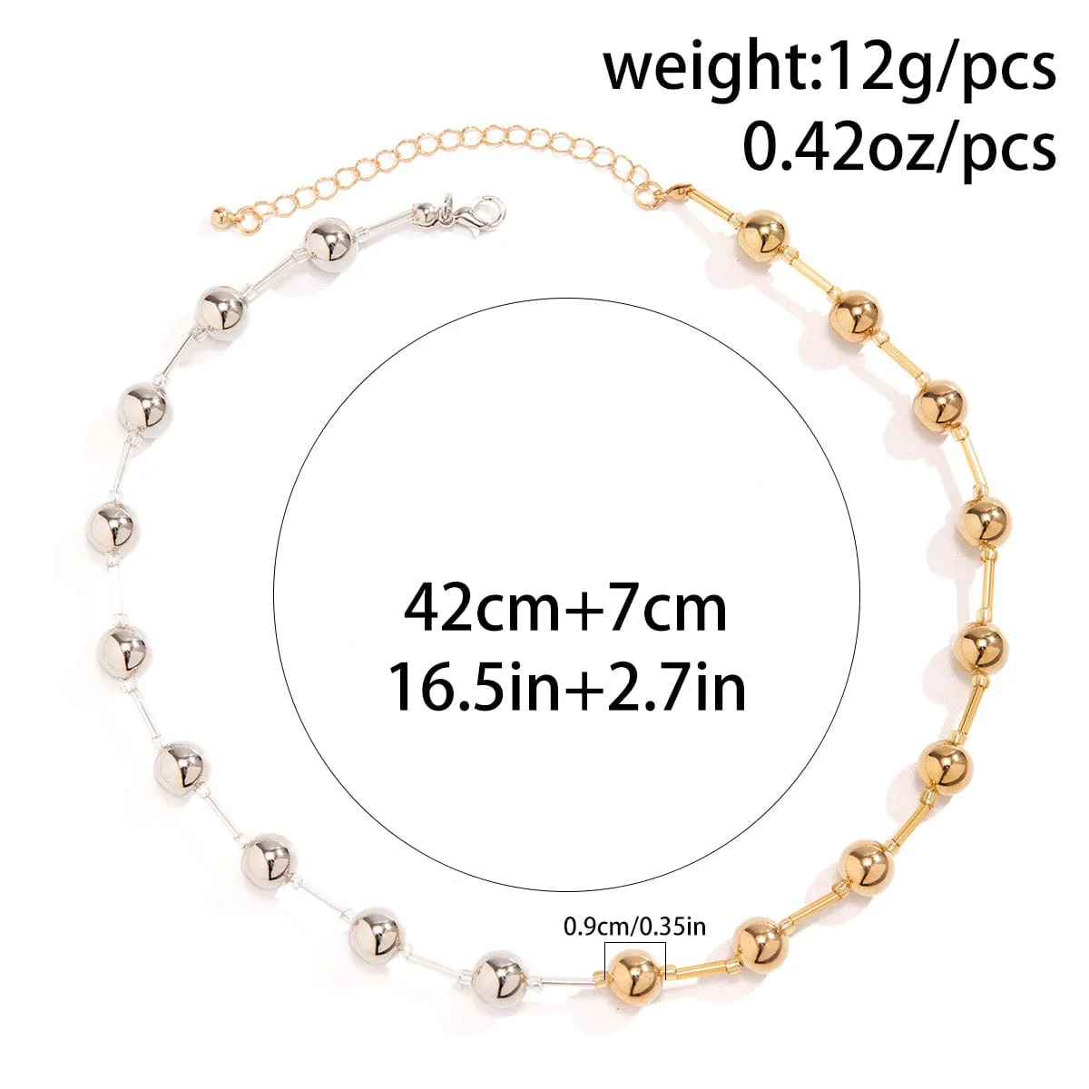 Chic Gold Silver Plated Ball Chain Necklace