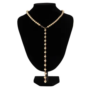 Chic Gold Silver Plated Ball Chain Y Necklace