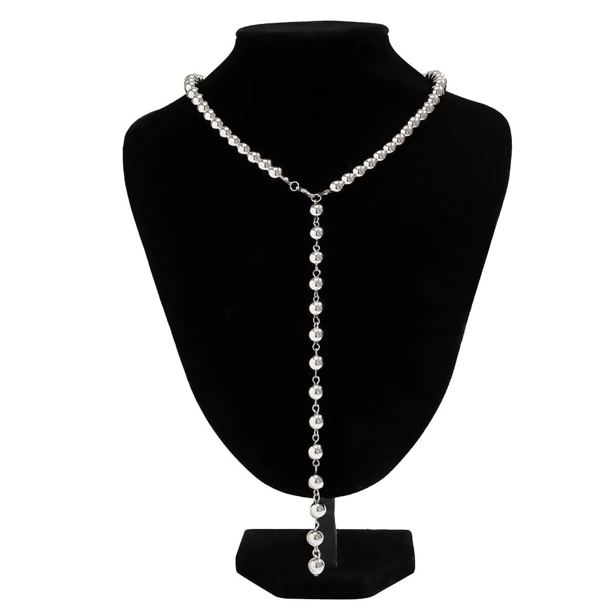 Chic Gold Silver Plated Ball Chain Y Necklace