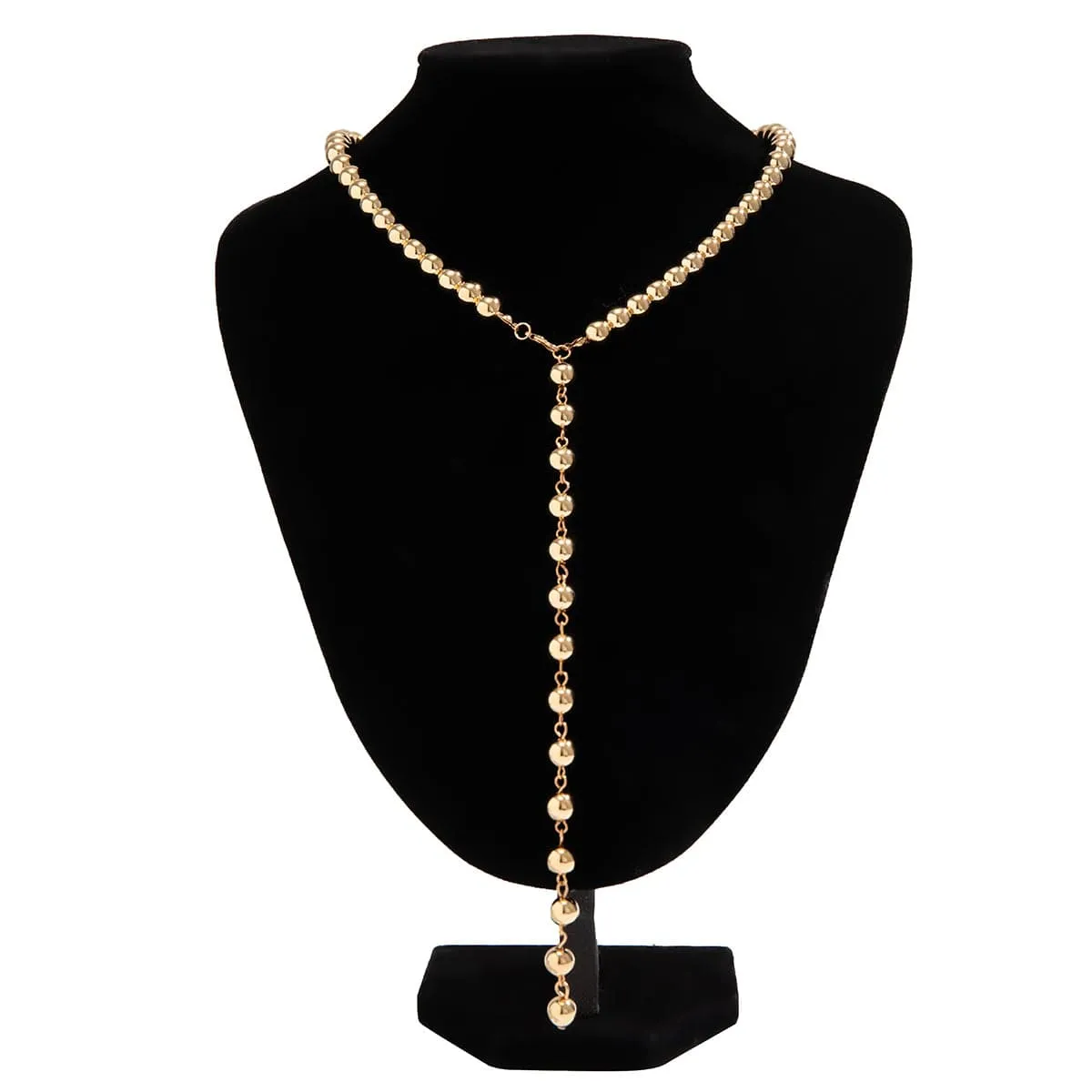 Chic Gold Silver Plated Ball Chain Y Necklace