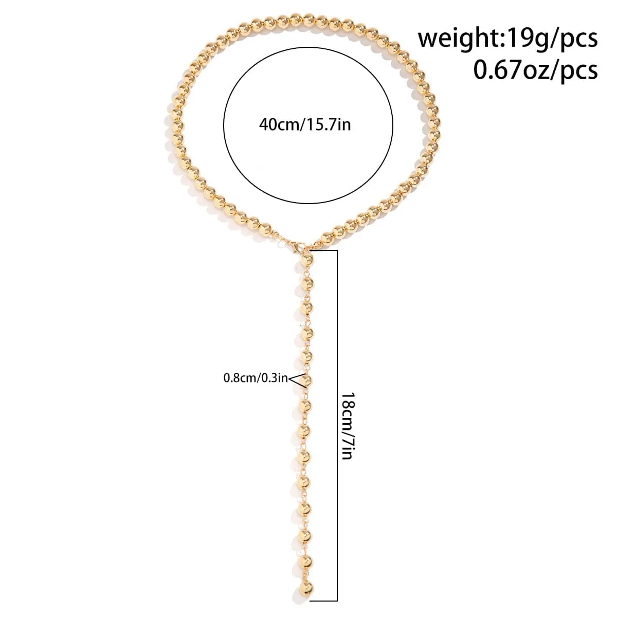 Chic Gold Silver Plated Ball Chain Y Necklace