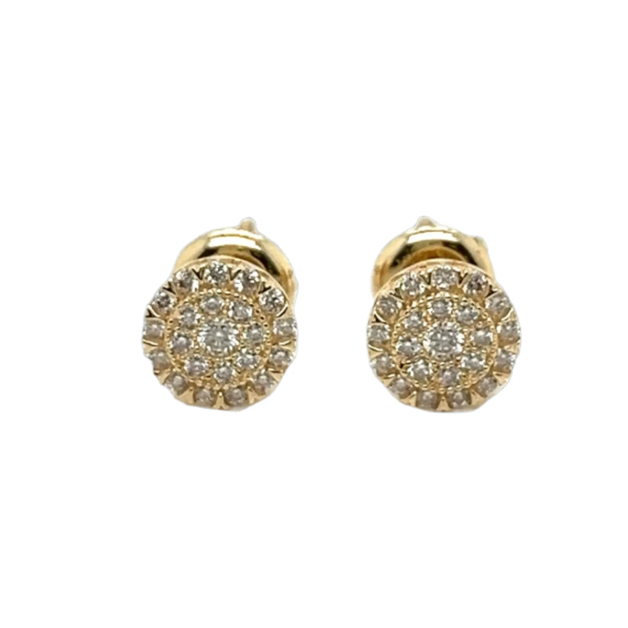 Circle 10k Gold 0.27CT Moissanite Beautiful Screws Earrings - G207213