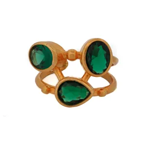 Cleopatra Jade & Gold Adjustable Ring