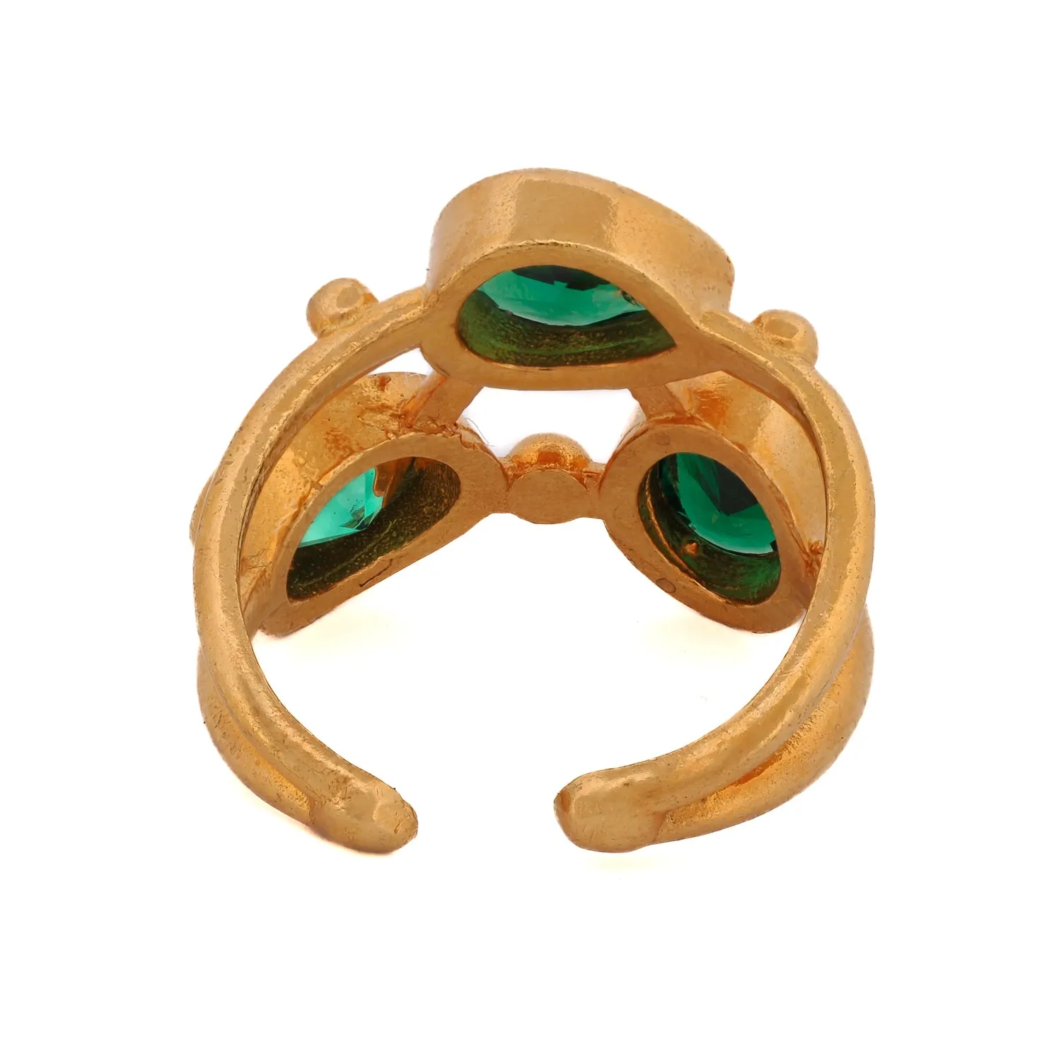 Cleopatra Jade & Gold Adjustable Ring