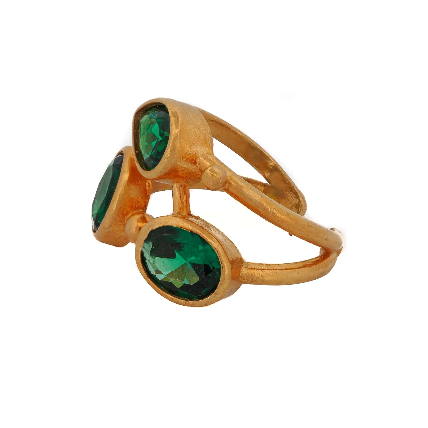 Cleopatra Jade & Gold Adjustable Ring