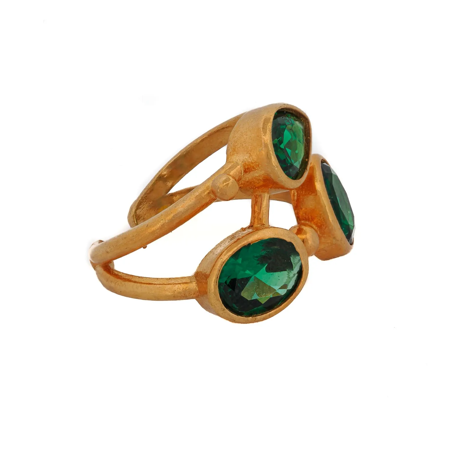 Cleopatra Jade & Gold Adjustable Ring