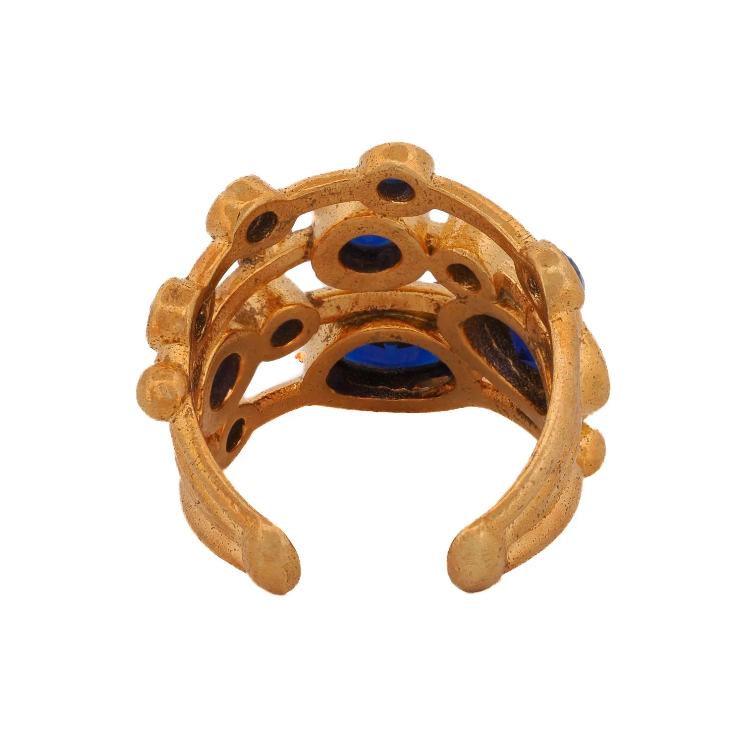 Cleopatra Sapphire & Gold Adjustable Statement Ring