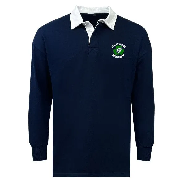 Clover Blue Eagles Rugby Classic Long Sleeve Solid Rugby Jersey