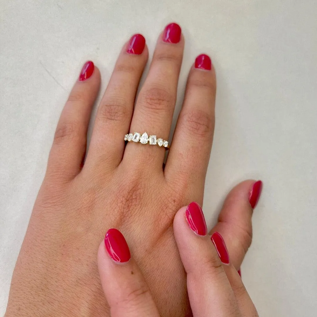 Cluster Diamond Anniversary Band