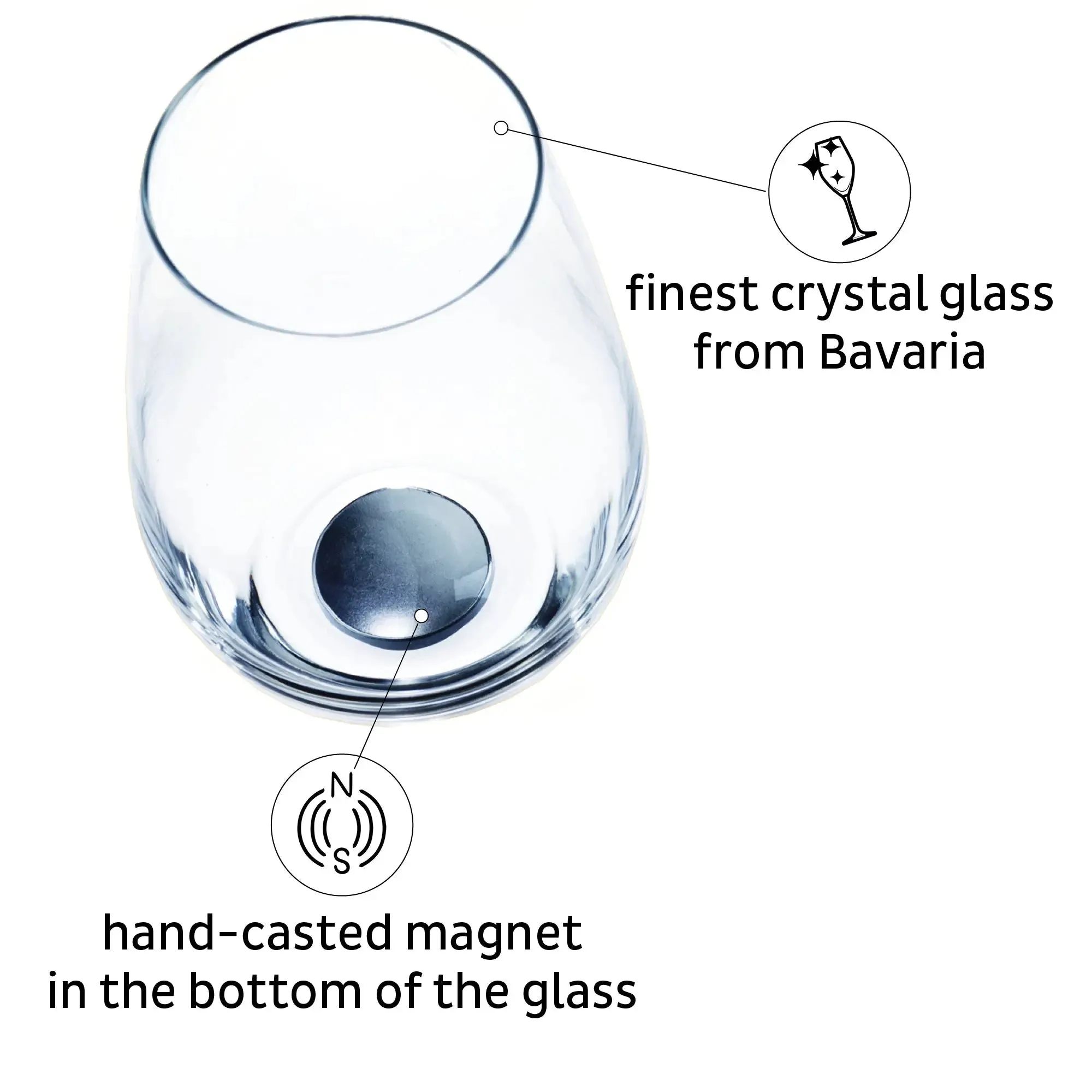 Crystal Magnetic LONGDRINK Glass by Silwy