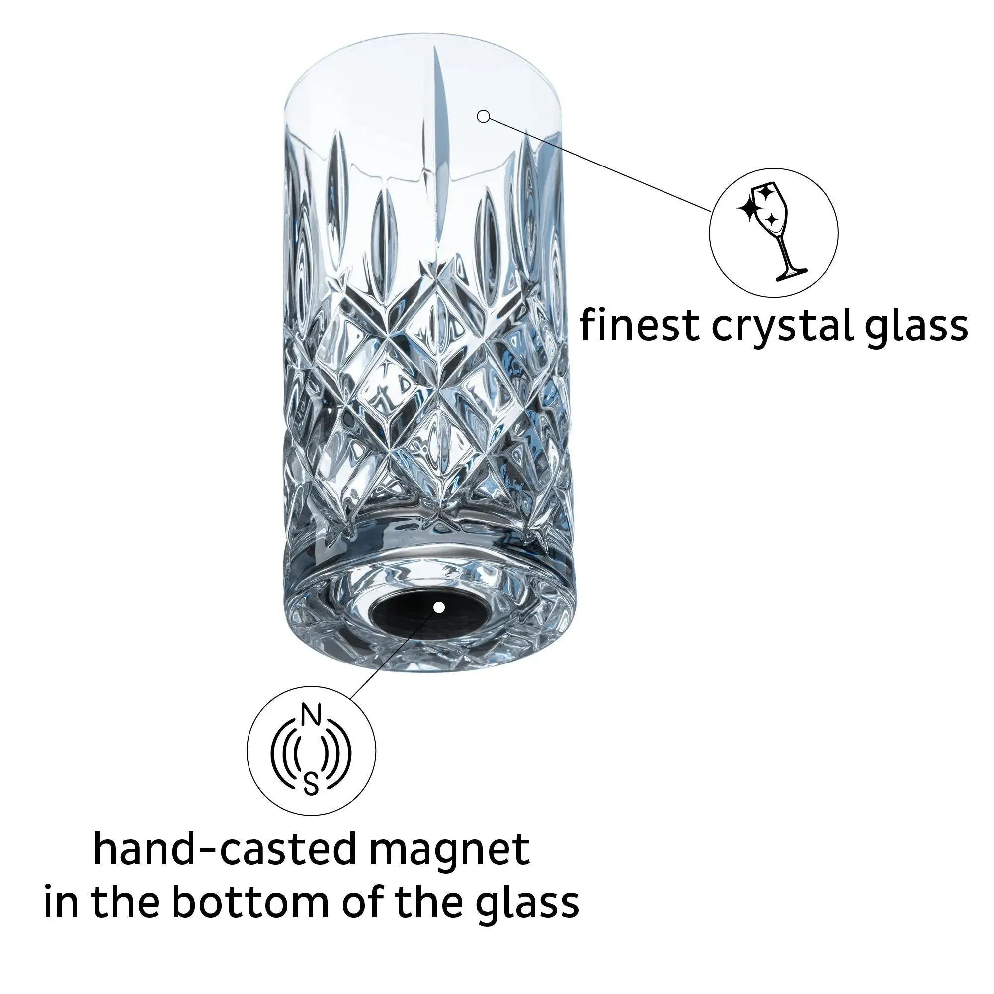 Crystal Magnetic LONGDRINK Glass by Silwy