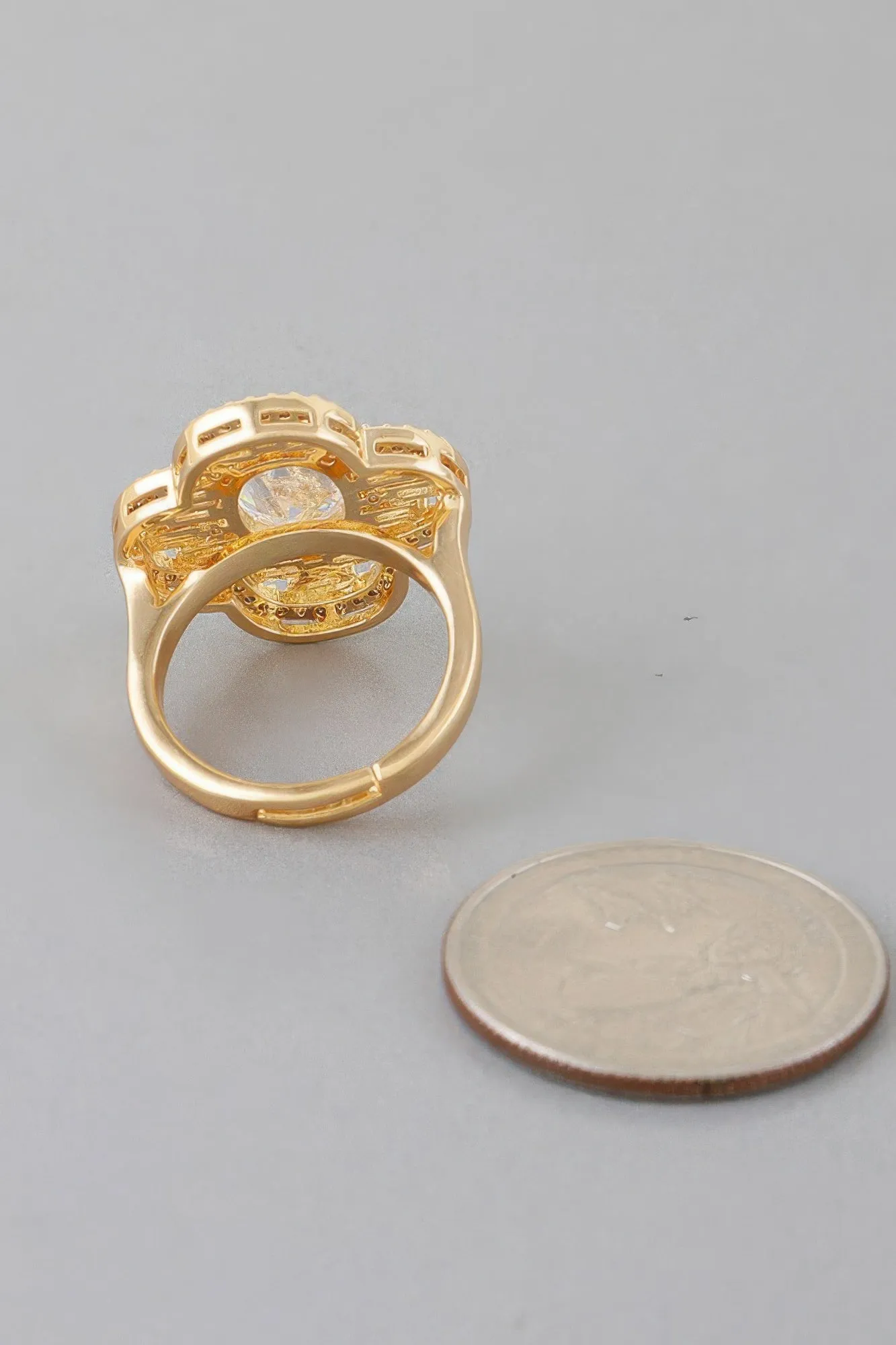 Crystallized Cubic Clover Ring
