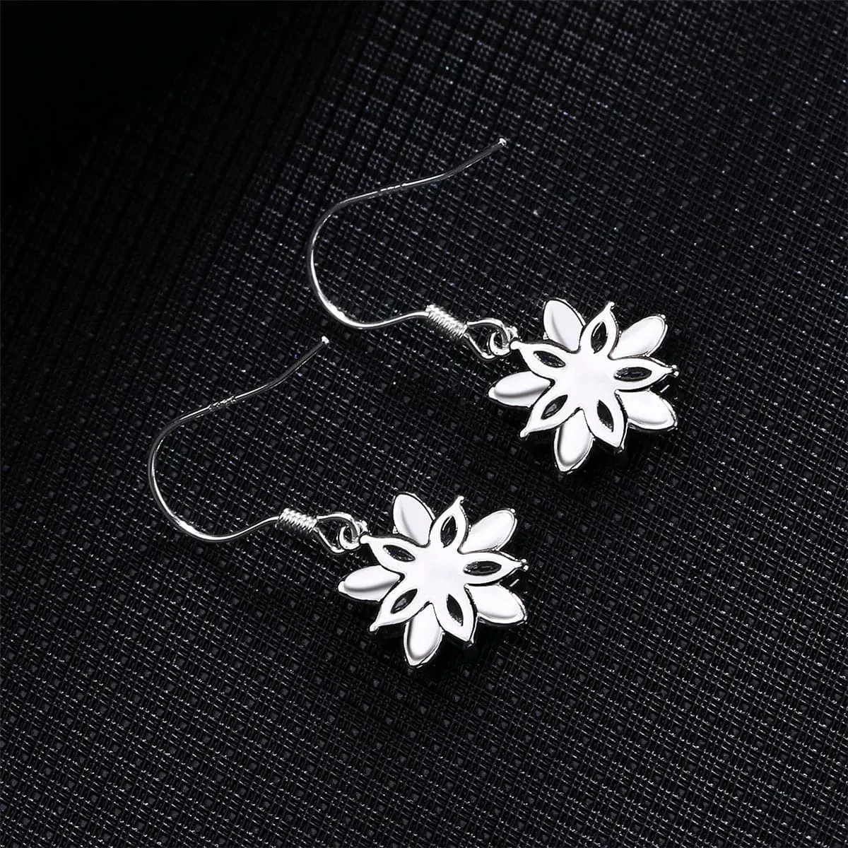 Cubic Zirconia & Silver-Plated Clover Drop Earrings