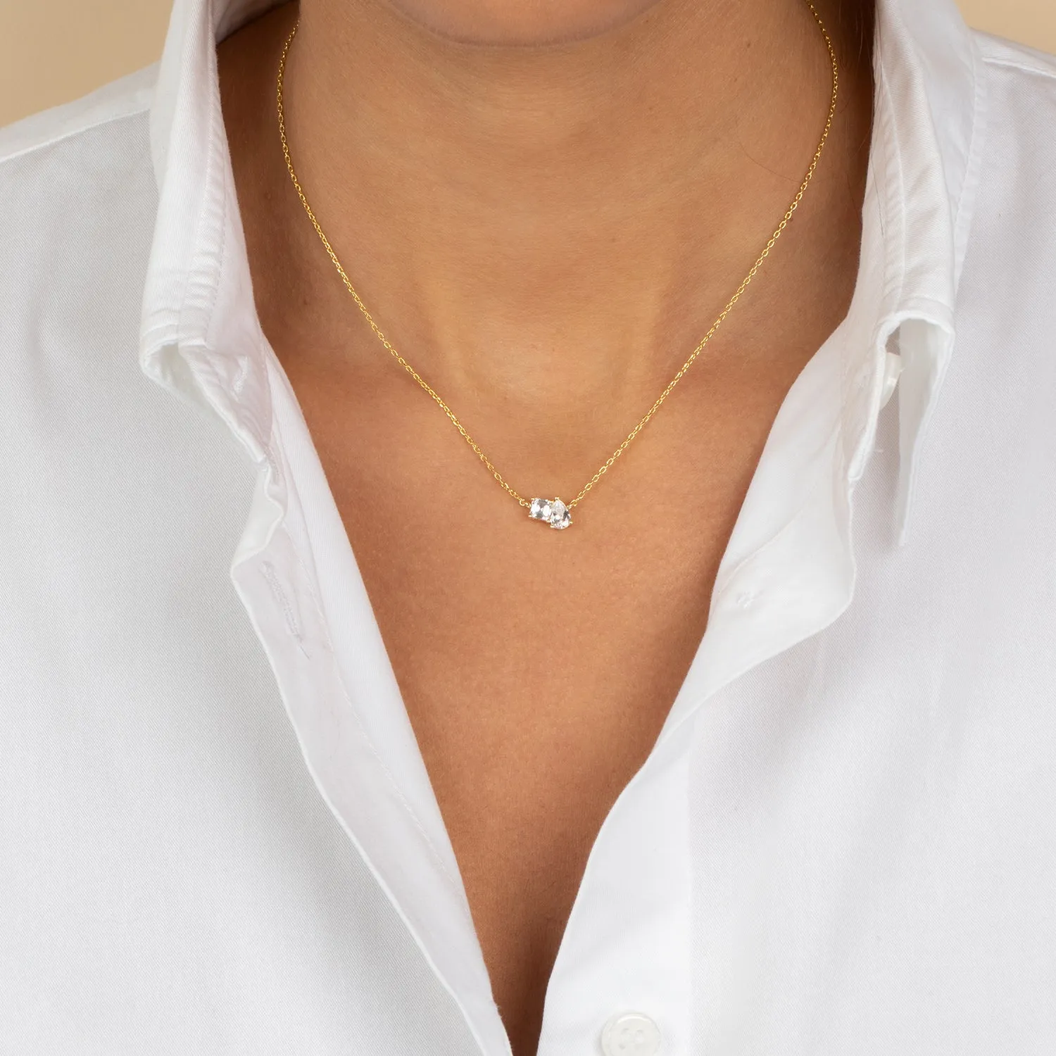 CZ Princess Cut X Baguette Pendant Necklace