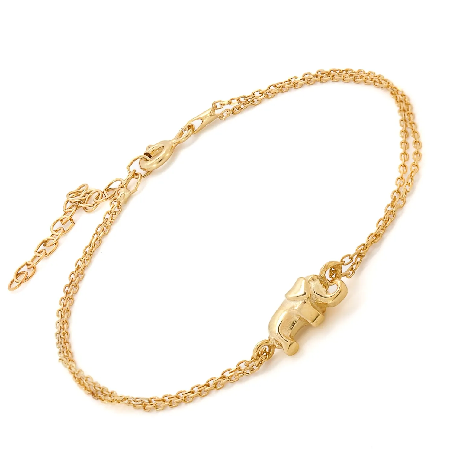 Dainty Gold Lucky Elephant Bracelet