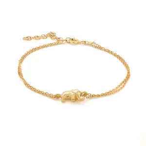 Dainty Gold Lucky Elephant Bracelet