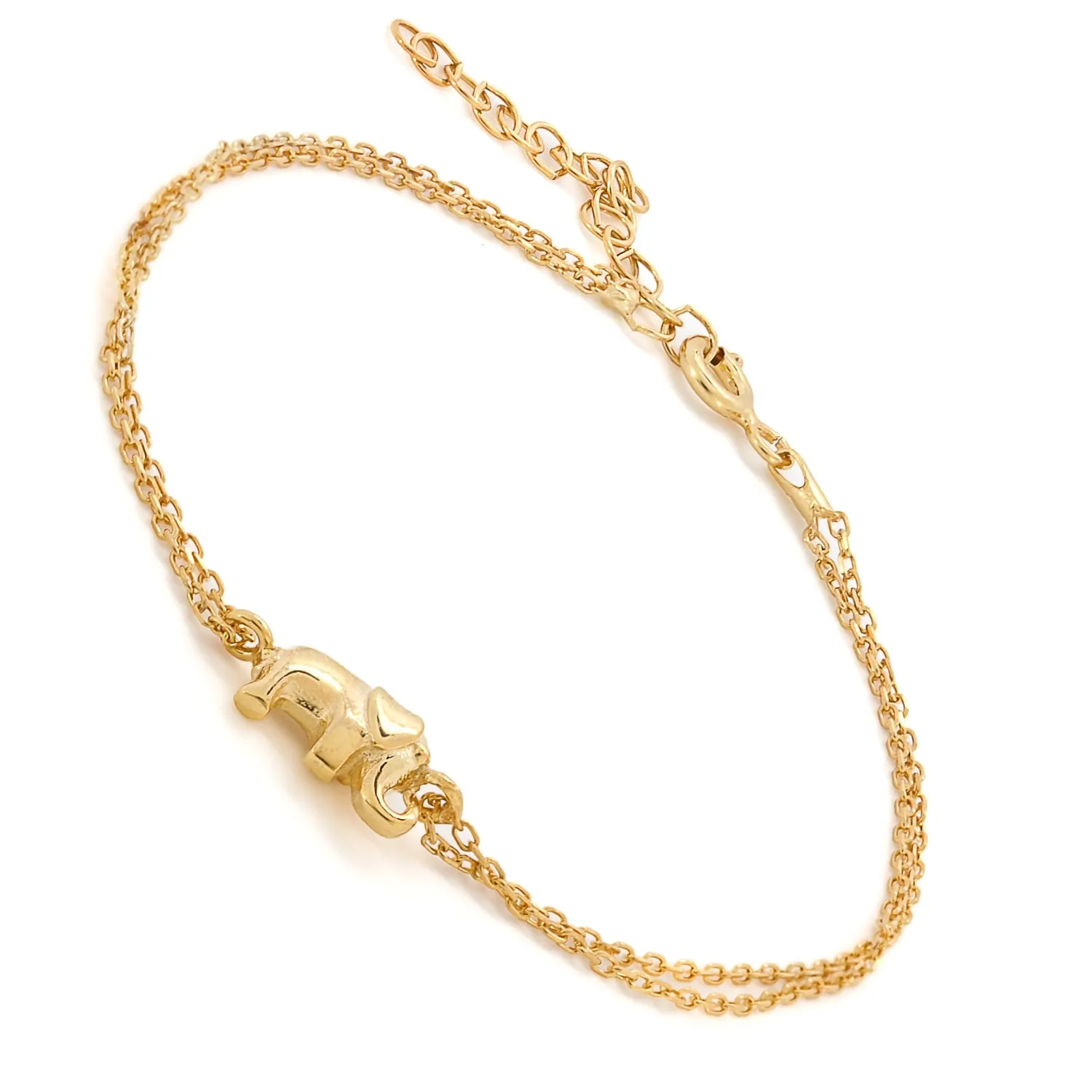 Dainty Gold Lucky Elephant Bracelet