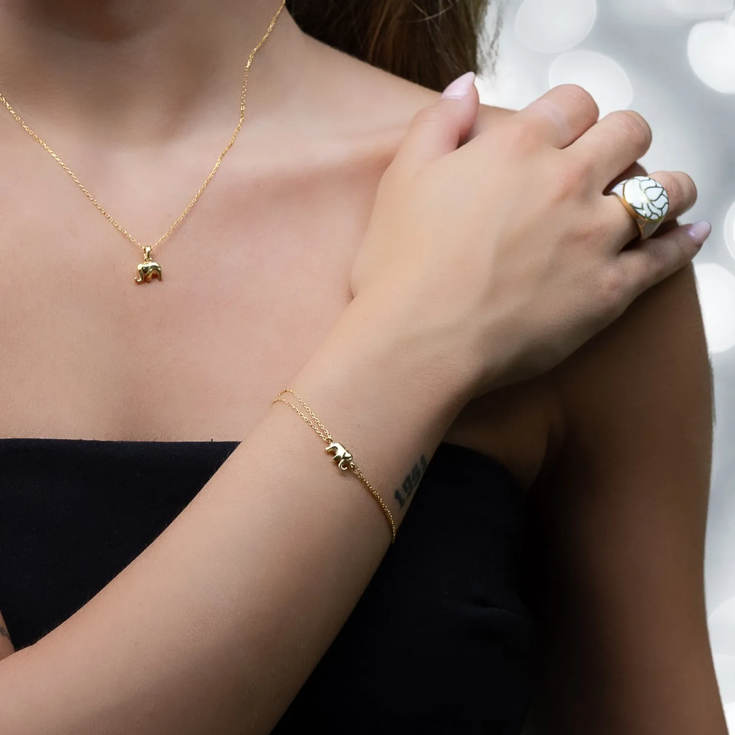 Dainty Gold Lucky Elephant Bracelet