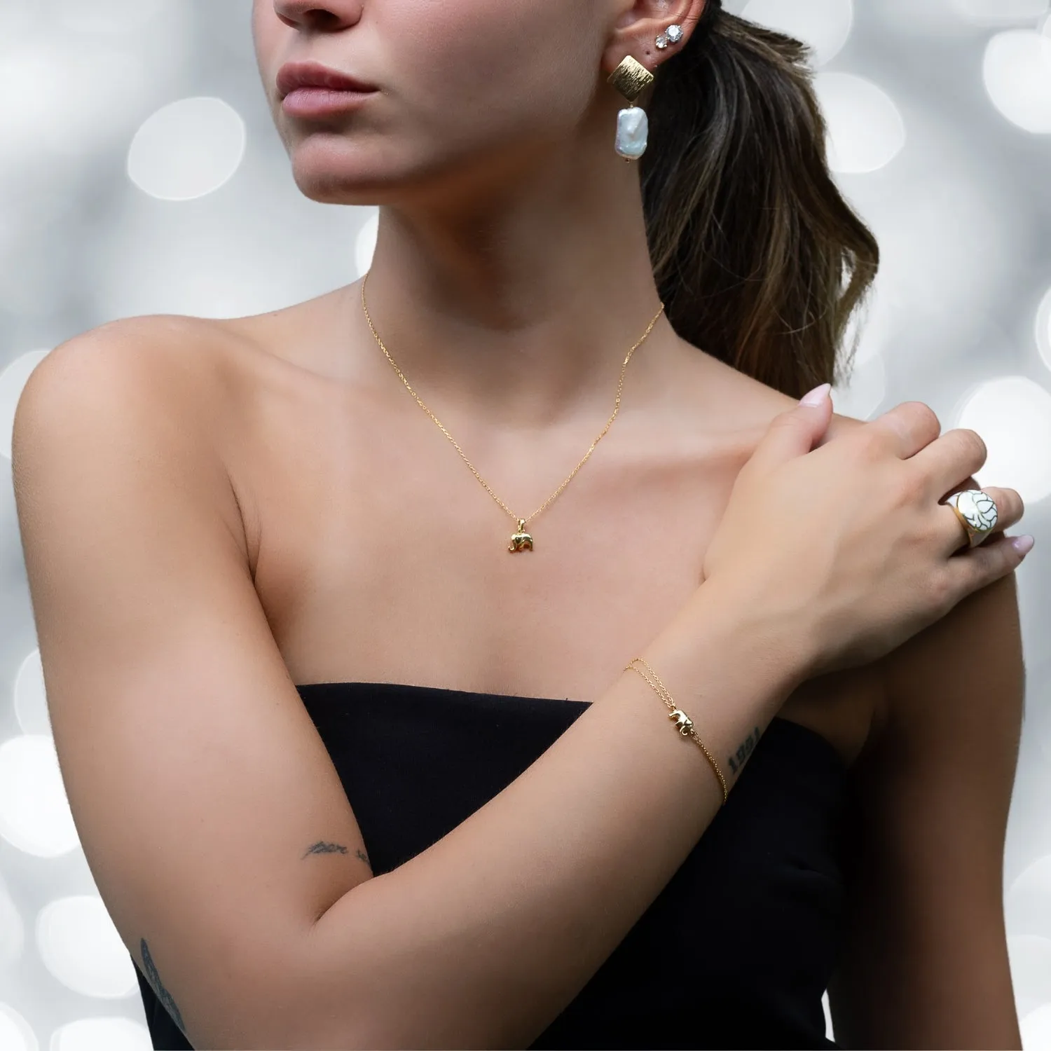 Dainty Gold Lucky Elephant Bracelet