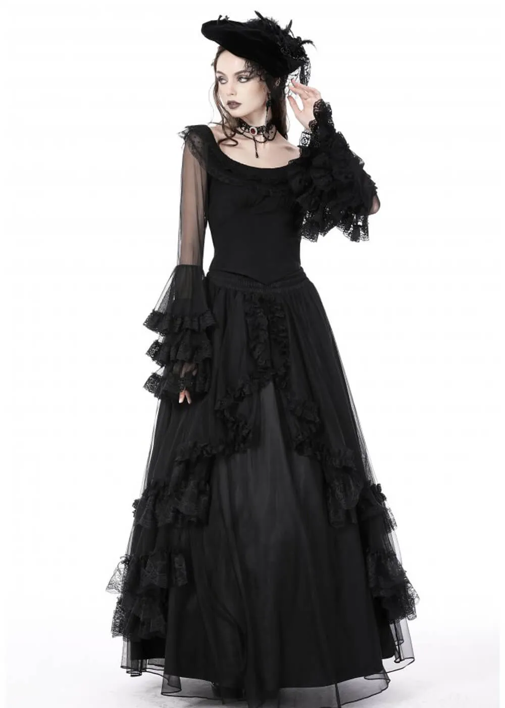 Dark In Love Britannia Maxi Skirt Black