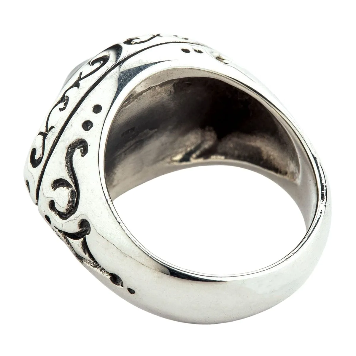 Dark Purple Evil Eye Sterling Silver Gothic Ring