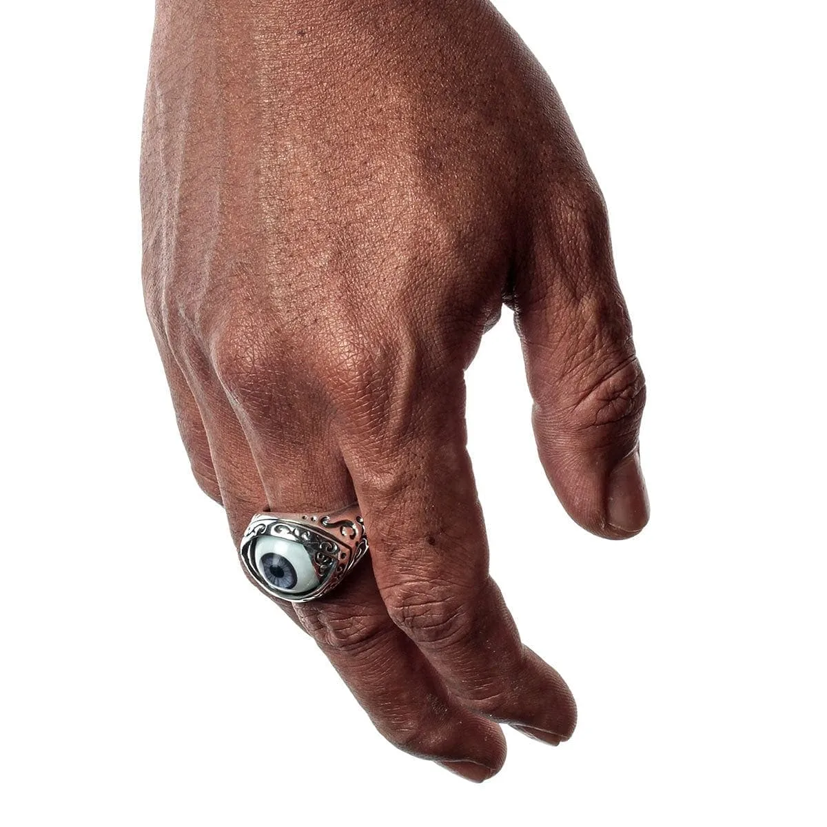 Dark Purple Evil Eye Sterling Silver Gothic Ring