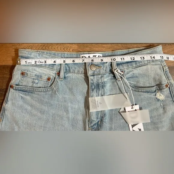 DAZE Troublemaker Distressed High Waist Denim Shorts