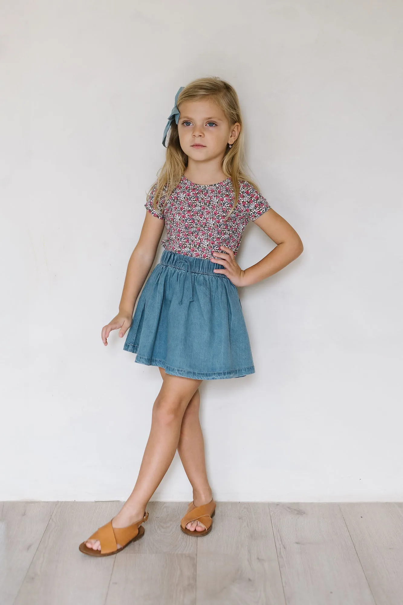 DENIM TENCEL CIRCLE SKIRT
