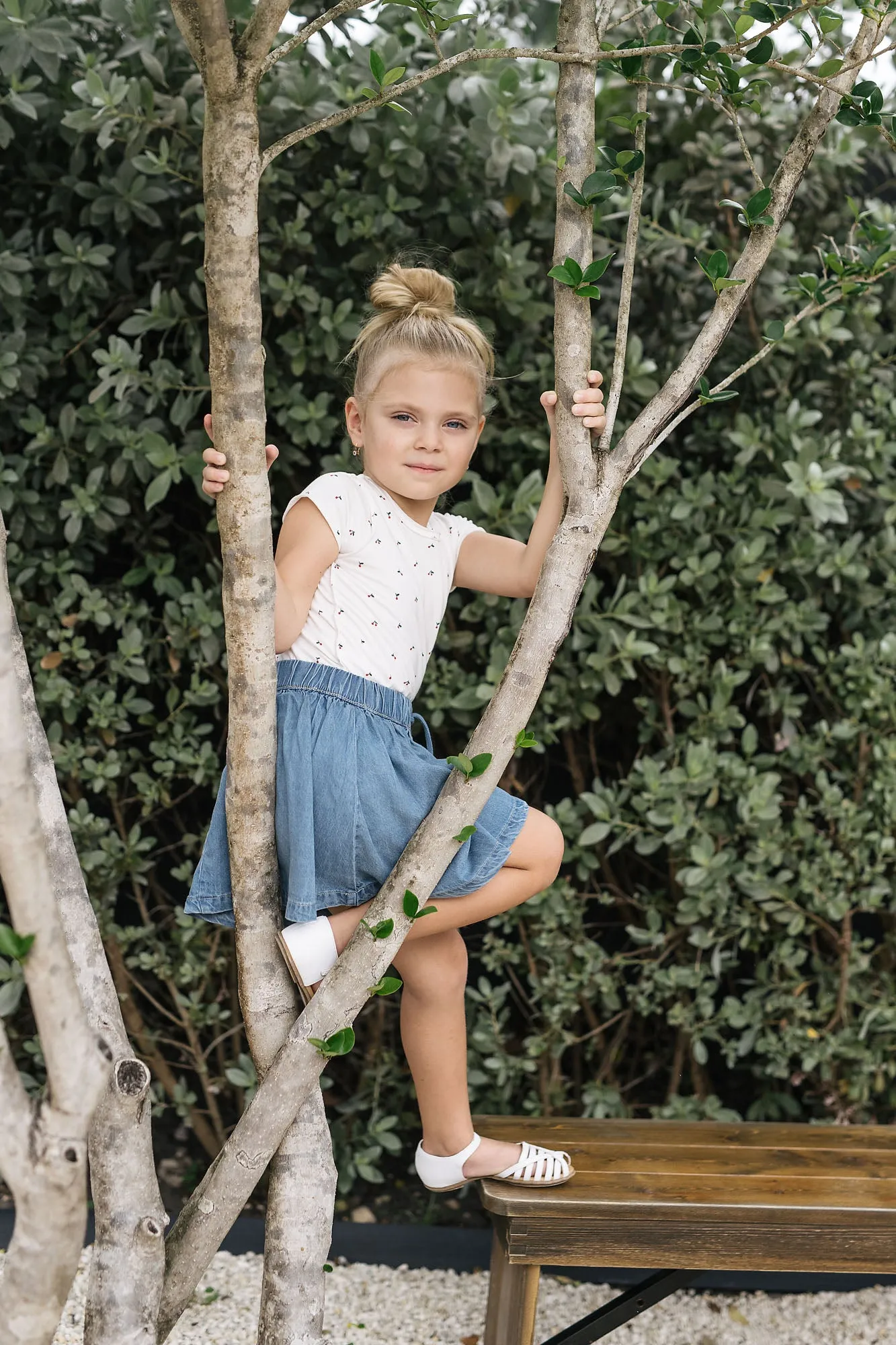 DENIM TENCEL CIRCLE SKIRT