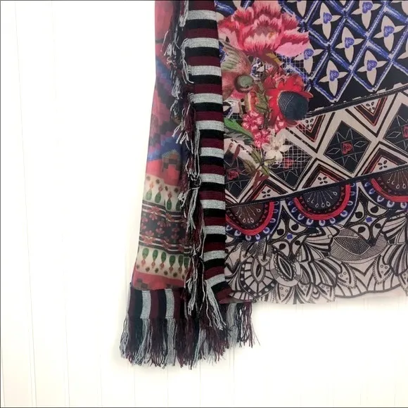 Desigual Althea Side Fringe Patterned Skirt S